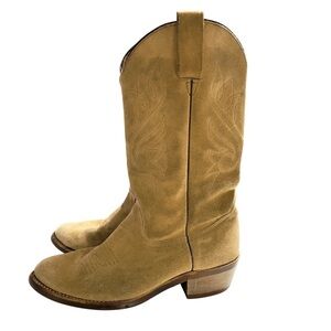 Vtg Good Year Men’s Broken-in & Distressed Suede Cowboy Western Boots size 8 EE